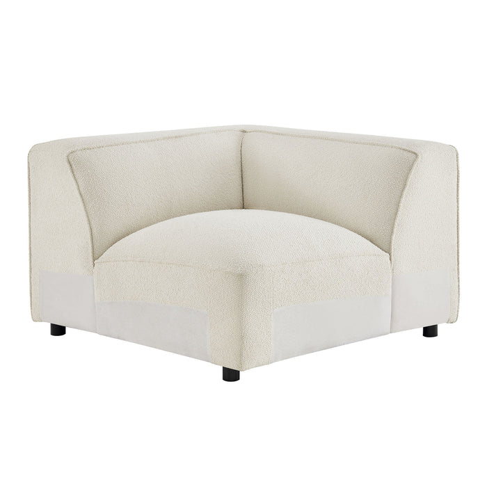Modway Auren 5 Piece Lattice Bouclé Upholstered Modular Corner Sectional - lifestyle view 14