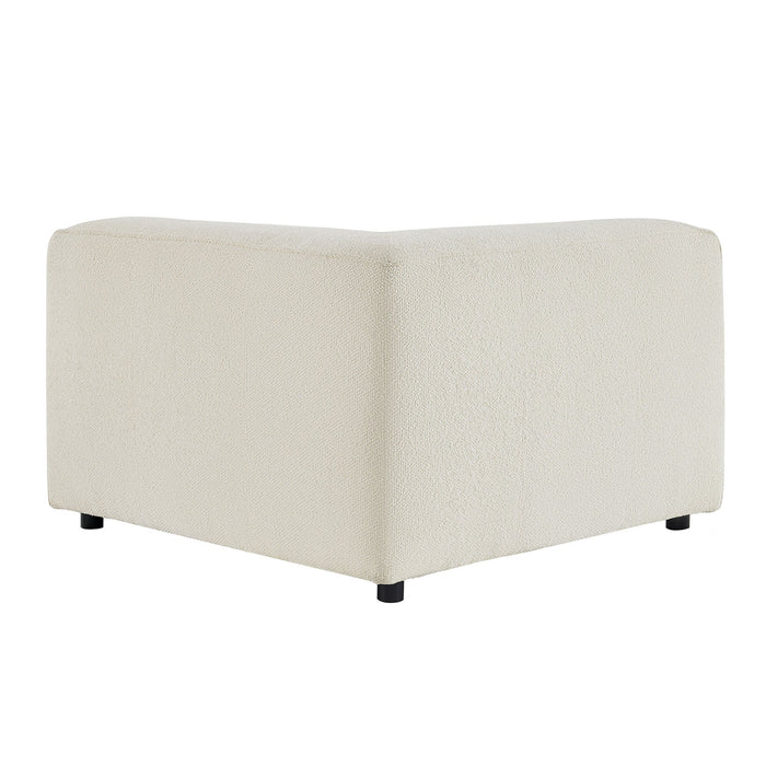 Modway Auren Lattice Bouclé Upholstered Modular Corner Chair in Cream - side view