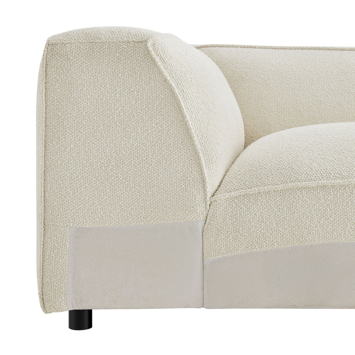 Modway Auren Lattice Bouclé Upholstered Modular Corner Chair in Cream - detail view