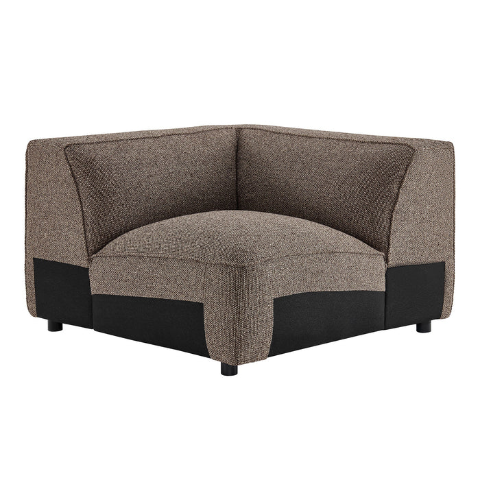 Modway Auren Lattice Bouclé Upholstered Modular Corner Chair in Earth - front view
