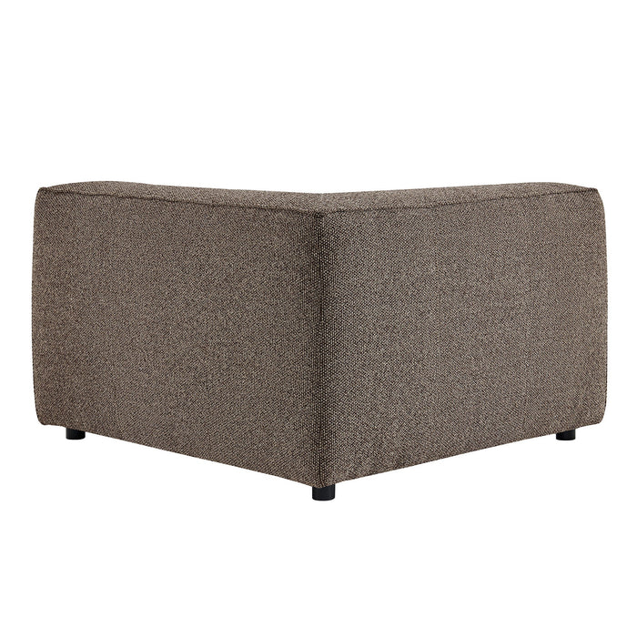Modway Auren Lattice Bouclé Upholstered Modular Corner Chair in Earth - side view