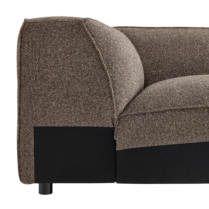 Modway Auren Lattice Bouclé Upholstered Modular Corner Chair in Earth - detail view