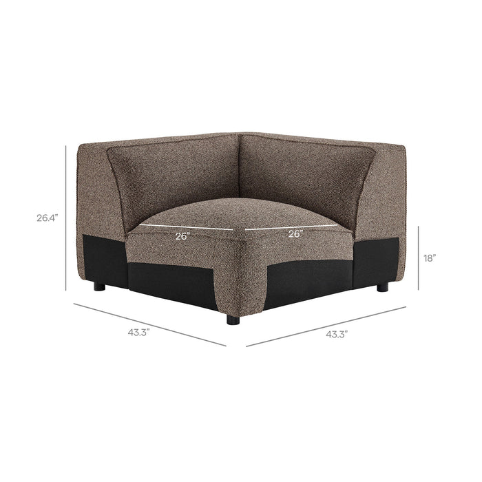 Modway Auren Lattice Bouclé Upholstered Modular Corner Chair in Earth - dimensions and specifications 24