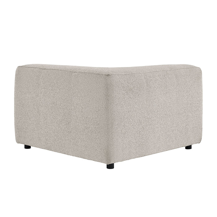 Modway Auren Lattice Bouclé Upholstered Modular Corner Chair in Fog - side view