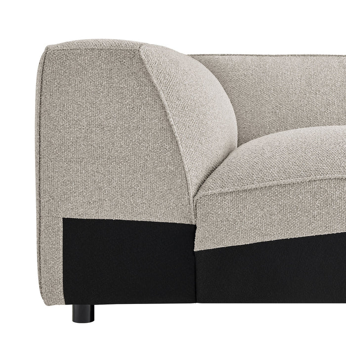 Modway Auren Lattice Bouclé Upholstered Modular Corner Chair in Fog - detail view