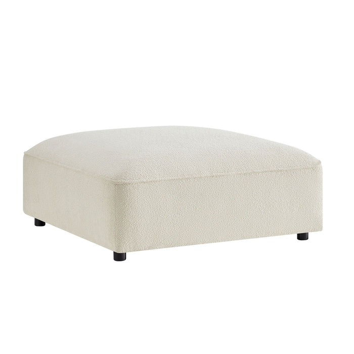 Modway Auren Lattice Bouclé Upholstered Ottoman in Cream - front view