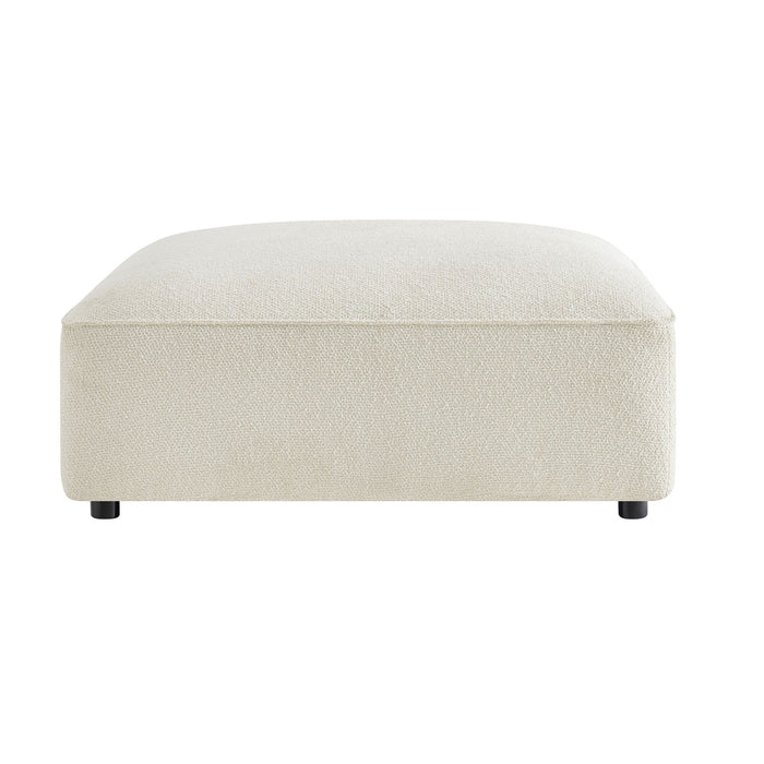 Modway Auren Lattice Bouclé Upholstered Ottoman in Cream - angled view