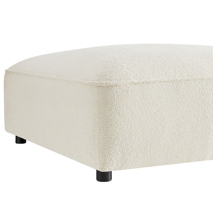 Modway Auren Lattice Bouclé Upholstered Ottoman in Cream - side view