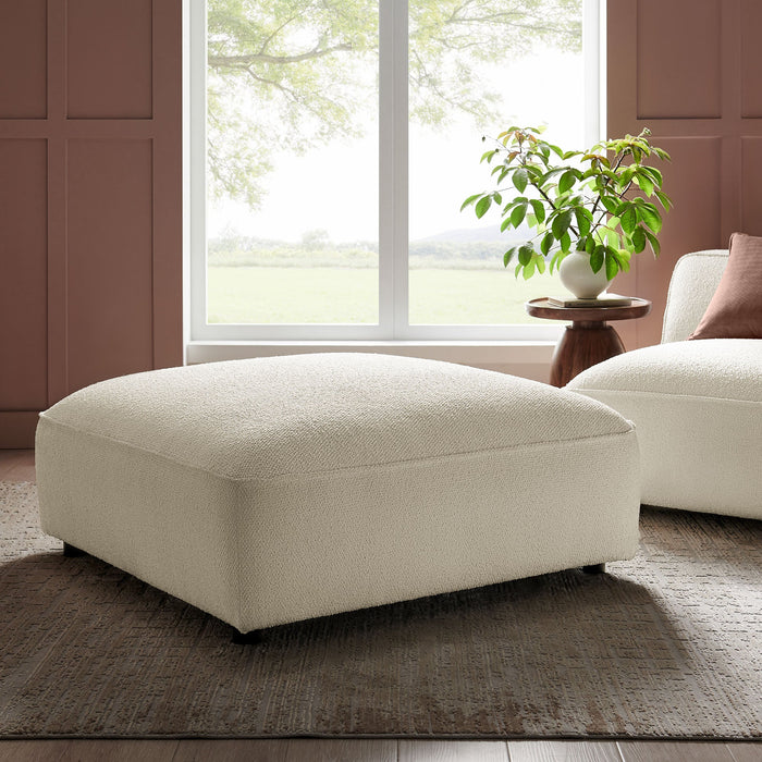 Modway Auren Lattice Bouclé Upholstered Ottoman in Cream - lifestyle view 17