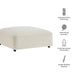 Modway Auren Lattice Bouclé Upholstered Ottoman in Cream - dimensions and specifications