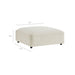 Modway Auren Lattice Bouclé Upholstered Ottoman in Cream - dimensions and specifications 22