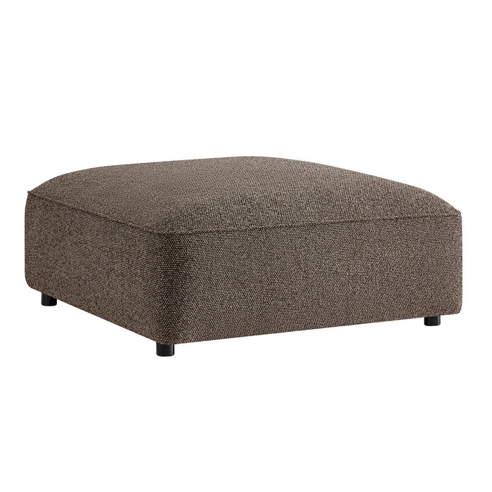 Modway Auren Lattice Bouclé Upholstered Ottoman in Earth - front view