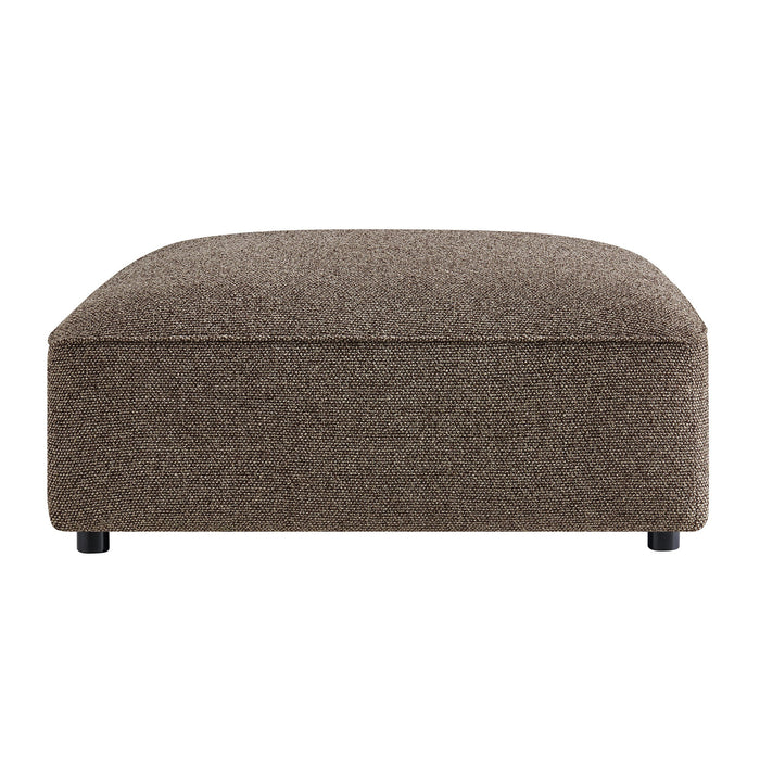 Modway Auren Lattice Bouclé Upholstered Ottoman in Earth - angled view