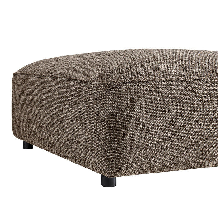 Modway Auren Lattice Bouclé Upholstered Ottoman in Earth - side view