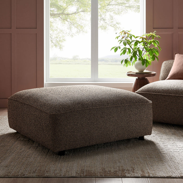 Modway Auren Lattice Bouclé Upholstered Ottoman in Earth - lifestyle view 18