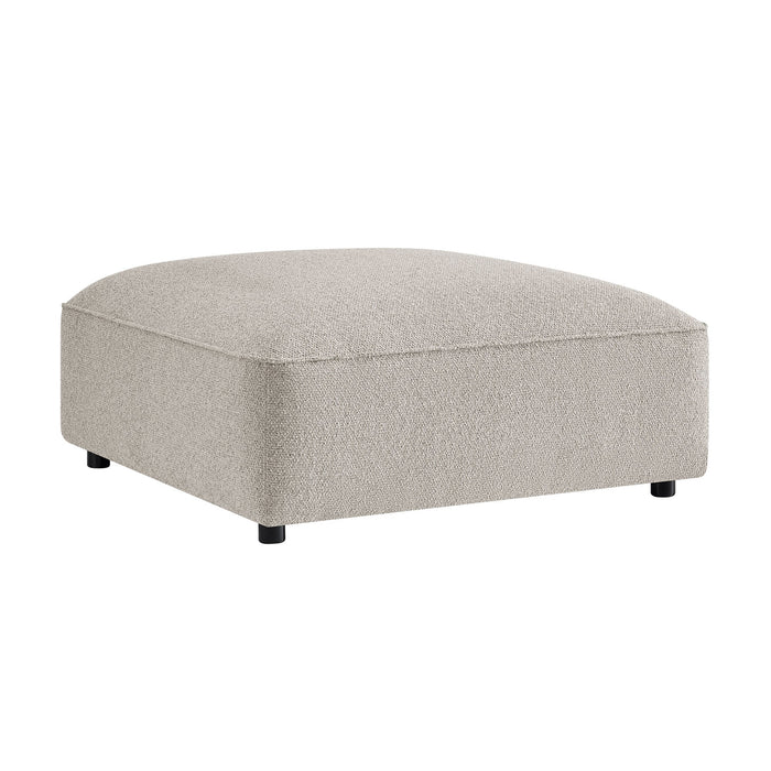 Modway Auren Lattice Bouclé Upholstered Ottoman in Fog - front view