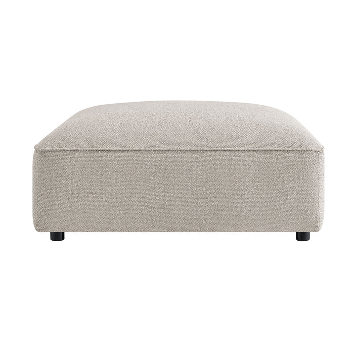 Modway Auren Lattice Bouclé Upholstered Ottoman in Fog - angled view