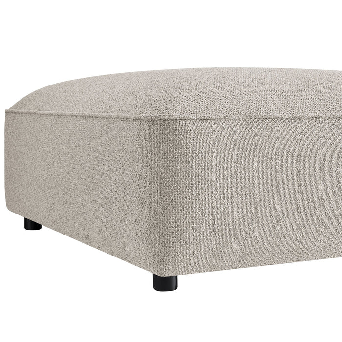 Modway Auren Lattice Bouclé Upholstered Ottoman in Fog - side view