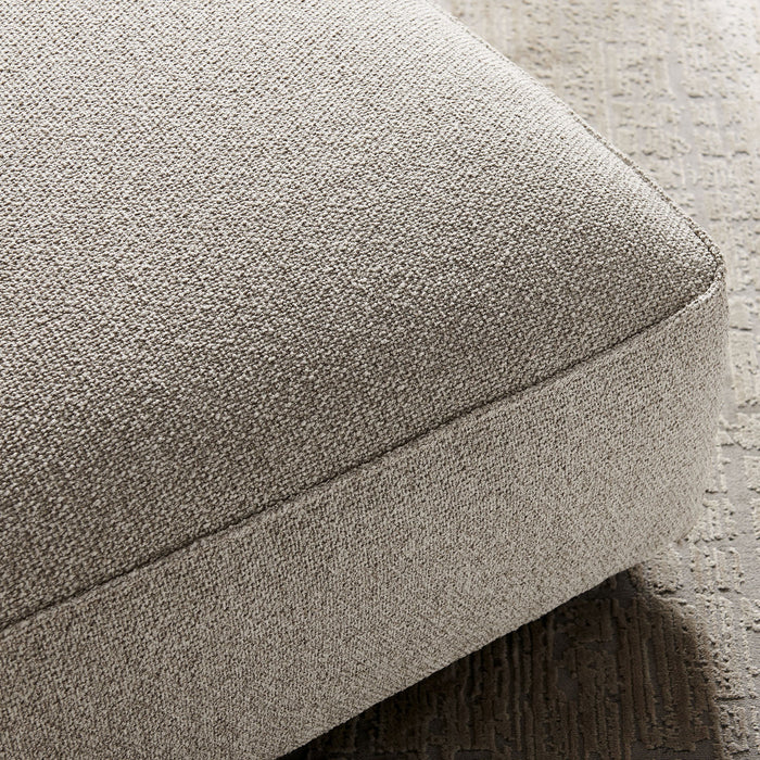 Modway Auren Lattice Bouclé Upholstered Ottoman in Fog - lifestyle view