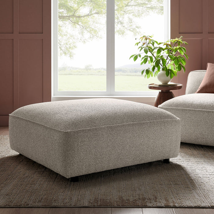 Modway Auren Lattice Bouclé Upholstered Ottoman in Fog - lifestyle view 16