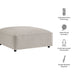 Modway Auren Lattice Bouclé Upholstered Ottoman in Fog - dimensions and specifications