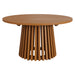Modway Lane 31 Inch Round Outdoor Teak Wood Coffee Table in Natural - front view