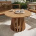 Modway Lane 31 Inch Round Outdoor Teak Wood Coffee Table in Natural - lifestyle view 6