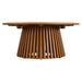 Modway Lane 39 Inch Round Outdoor Teak Wood Coffee Table in Natural - angled view