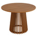 Modway Lane 39 Inch Round Outdoor Teak Wood Dining Table in Natural - front view