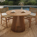 Modway Lane 39 Inch Round Outdoor Teak Wood Dining Table in Natural - lifestyle view 6