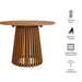 Modway Lane 39 Inch Round Outdoor Teak Wood Dining Table in Natural - dimensions and specifications