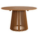 Modway Lane 47 Inch Round Outdoor Teak Wood Dining Table in Natural - front view