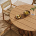 Modway Lane 47 Inch Round Outdoor Teak Wood Dining Table in Natural - lifestyle view