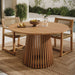 Modway Lane 47 Inch Round Outdoor Teak Wood Dining Table in Natural - lifestyle view 6