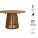 Modway Lane 47 Inch Round Outdoor Teak Wood Dining Table in Natural - dimensions and specifications