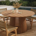 Modway Lane 55 Inch Round Outdoor Teak Wood Dining Table in Natural - lifestyle view 6