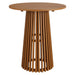 Modway Lane 35 Inch Round Outdoor Teak Wood Bar Table in Natural - front view