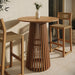 Modway Lane 35 Inch Round Outdoor Teak Wood Bar Table in Natural - lifestyle view 6