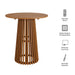 Modway Lane 35 Inch Round Outdoor Teak Wood Bar Table in Natural - dimensions and specifications