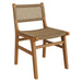 Modway Rowe Outdoor Teak Wood Dining Chair in Natural - front view