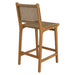 Modway Rowe Outdoor Teak Wood Counter Chairs Set of 2 in Natural - detail view
