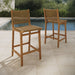 Modway Rowe Outdoor Teak Wood Counter Chairs Set of 2 in Natural - lifestyle view 8