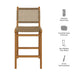 Modway Rowe Outdoor Teak Wood Counter Chairs Set of 2 in Natural - dimensions and specifications