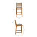Modway Rowe Outdoor Teak Wood Counter Chairs Set of 2 in Natural - dimensions and specifications 10