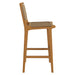 Modway Rowe Outdoor Teak Wood Bar Chairs Set of 2 in Natural - side view
