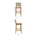 Modway Rowe Outdoor Teak Wood Bar Chairs Set of 2 in Natural - dimensions and specifications 10