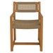 Modway Reed Outdoor Teak Wood Rattan Dining Chair in Natural - detail view