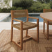 Modway Reed Outdoor Teak Wood Rattan Dining Chair in Natural - lifestyle view 7