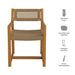 Modway Reed Outdoor Teak Wood Rattan Dining Chair in Natural - dimensions and specifications