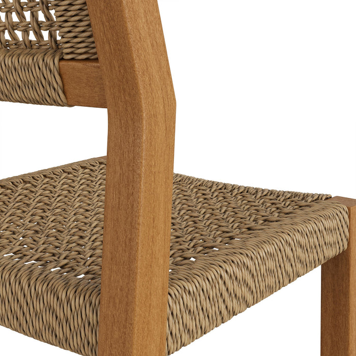 Modway Reed 40 Inch Outdoor Outdoor Teak Wood Counter Stool in Natural - lifestyle view